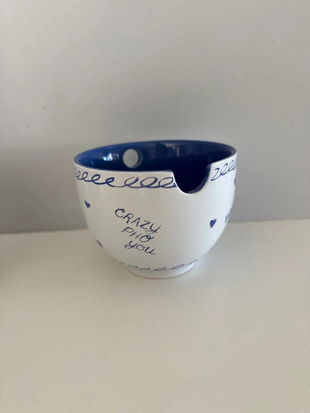 Urban Outfitters Blue and White Ramen Bowl
